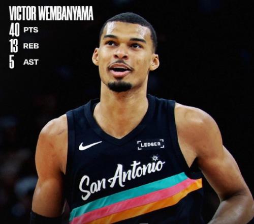 輕松愉快！文班亞馬狂砍40分13籃板5助攻，完成評(píng)獎(jiǎng)65場(chǎng)規(guī)定！