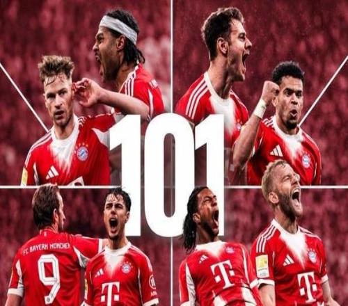 101球，拜仁追平自己保持的單賽季德甲進球紀錄