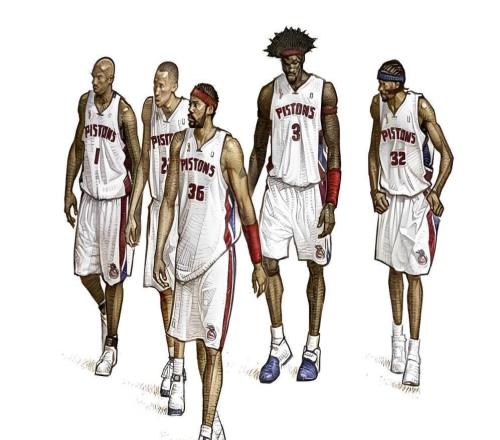 五虎集結！活塞五虎的防守能力到底多強現(xiàn)在的球迷根本想象不到