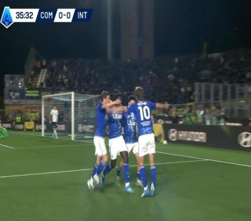 自1988年以來，科莫首次在意甲聯(lián)賽中攻破國(guó)米球門