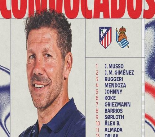 馬競國王杯決賽大名單：格列茲曼領(lǐng)銜，希門尼斯、漢茨科回歸