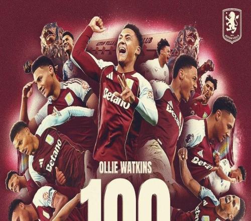 里程碑，沃特金斯打入維拉生涯第100球