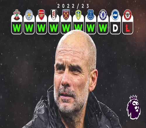 曼城和阿森納近4個(gè)賽季英超最后10輪對比：曼城34戰(zhàn)僅1負(fù)