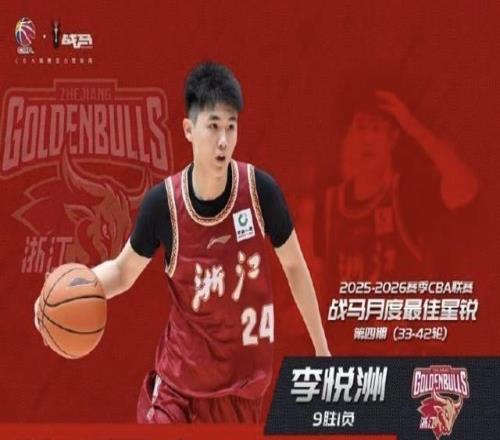 收获生涯新高23分，浙江队球员李悦洲当选四月最佳星锐球员