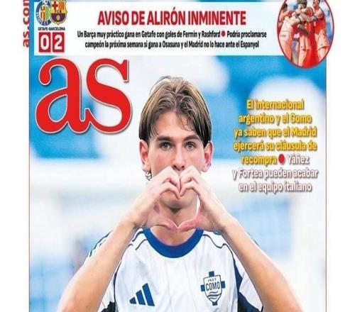 阿斯報(bào)：皇馬即將900萬回購尼科帕斯，已通知科莫和球員本人