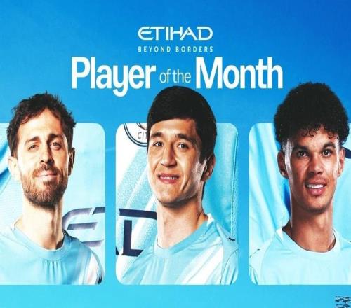 你選誰曼城4月最佳球員候選：B席、奧賴?yán)?、胡桑諾夫