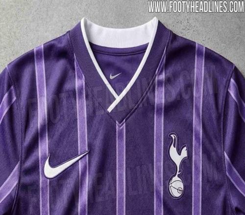 熱刺下賽季二客球衣曝光：深紫色調(diào)，點(diǎn)綴豎向條紋設(shè)計(jì)