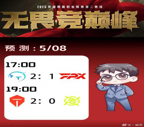 涵艺预测今日LPL赛果：TT21FPXTES直接横扫NIP！