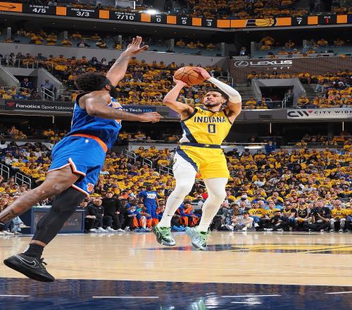 能否终结系列赛ESPN预测G5获胜概率：步行者51.8%尼克斯48.2%