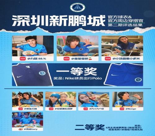深圳新鹏城官方球衣&周边穿搭官第二期评选结果燃情出炉