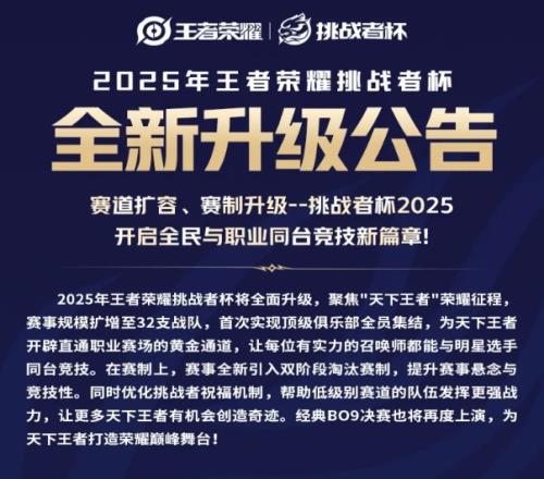 挑战者杯全新升级公告：总计32支队伍，第二阶段淘汰赛采用双败
