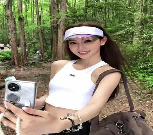 美女主播金佳悦一身运动背心出游：你在的话雨天也是好天气