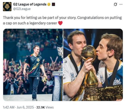 G2发文告别perkz：祝贺你为如此传奇的职业生涯画上句号