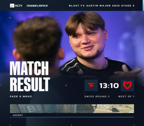 杀鼠焉用s1mple狙！雨神寒王鸡哥三C火力全开FaZe战胜MOUZ