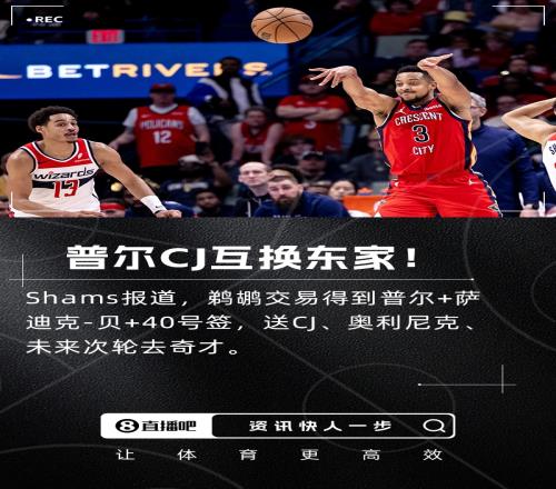 Shams：鹈鹕交易得到普尔+萨迪克贝！送走CJ+奥利尼克！
