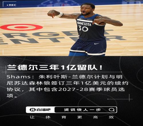 比戈贝尔便宜Shams：兰德尔计划与森林狼签订3年1亿的新合约