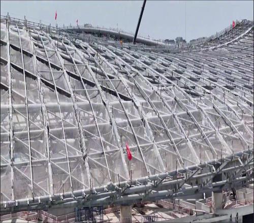 中国速度看山东！可容纳6万人的黄河体育中心足球场主体全部完工