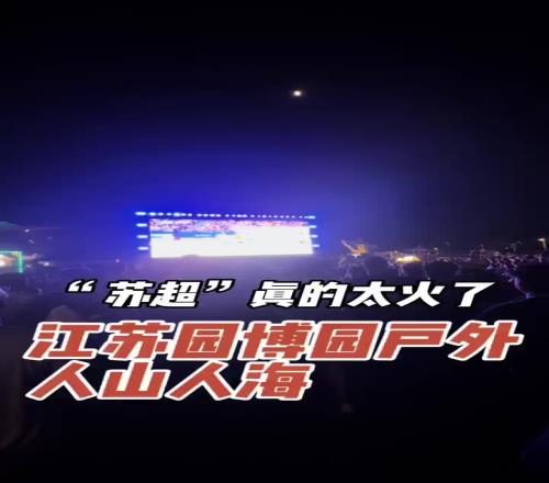 “苏超”真的太火了！江苏园博园的户外大屏观赛也人山人海