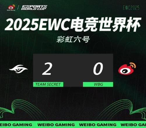 WBG彩虹六号分布EWC四分之一决赛：02不敌Secret止步八强