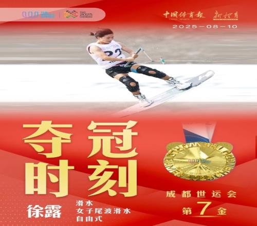 第七金！世运会滑水女子尾波滑水自由式决赛，中国选手徐露夺冠