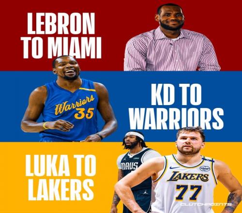 美媒：詹姆斯去热火杜兰特去勇士东眉交易哪个对NBA影响最大