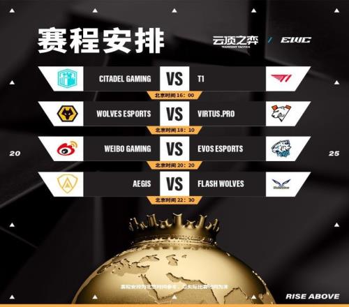 EWC发布云顶之弈赛程预告：WBG将对阵EVOST1vsCITADEL