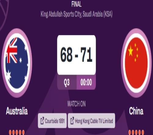 男篮亚洲杯决赛：三节结束中国7168领先澳大利亚三分！