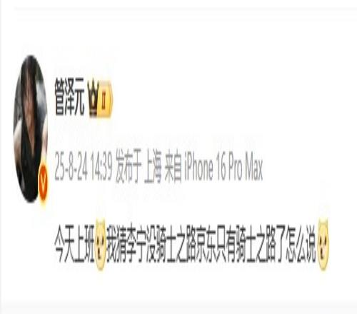 管泽元看今日赛果影响：我猜李宁没骑士之路京东只有骑士之路了