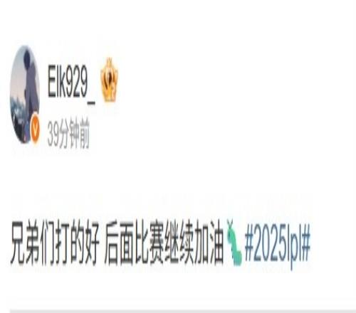 战胜IG后BLG下路Elk更新动态：兄弟们打的好后面比赛继续加油