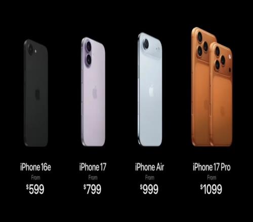 苹果iPhone17系列发布：最香标准版5999元，最顶配ProMax版17999元