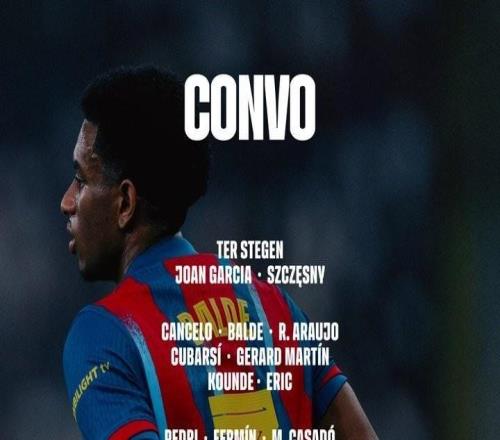 巴萨国王杯大名单：坎塞洛入选，亚马尔、莱万、拉菲尼亚在列