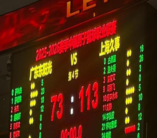 CBA广东40分惨败上海徐杰&胡明轩26中5张镇麟22分