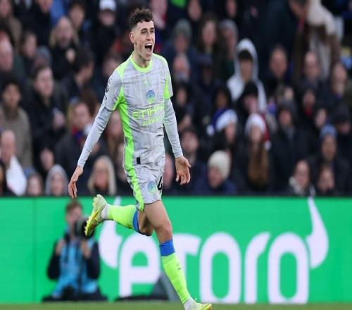 12场7球，曼联是福登联赛进球第二多的对手