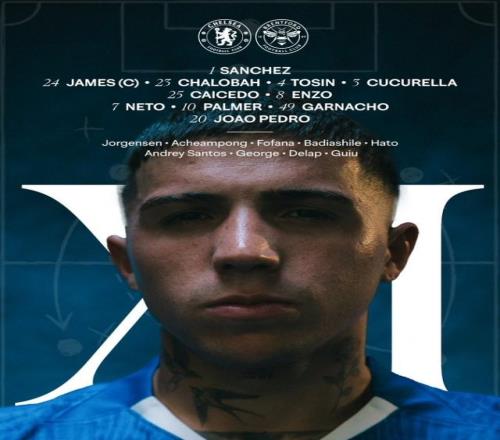 切尔西首发：帕尔默、加纳乔先发