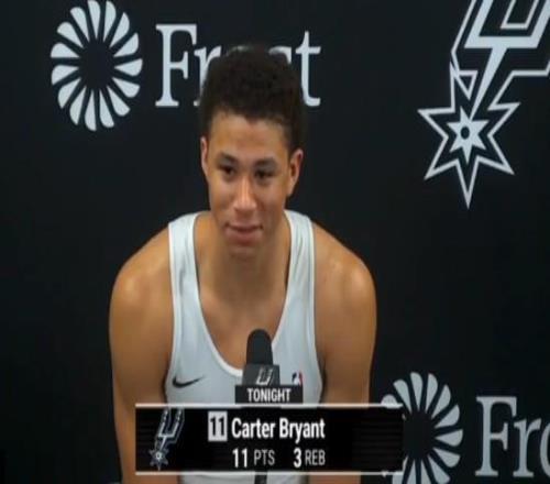 马刺14号秀：很难超过文班，我会成为世界第二好的防守球员