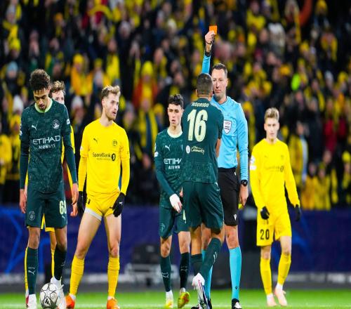 罗德里两黄仅隔53秒，为鲁尼之后英格兰俱乐部球员在欧冠最快