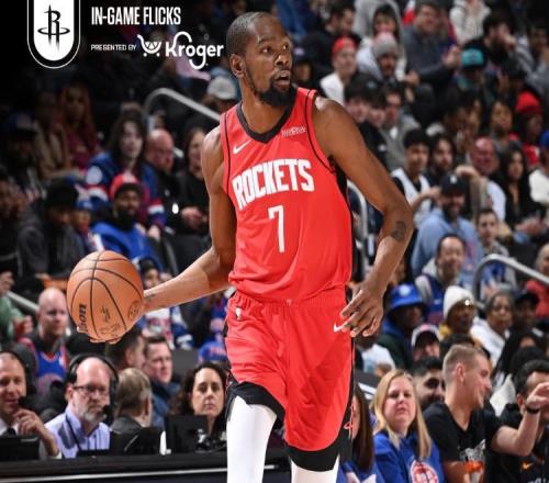 杜兰特32分7板达成新里程碑，火箭终结活塞4连胜申京19分5助