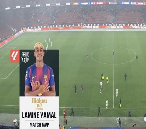 侧钩破门，亚马尔当选巴萨vs奥维耶多全场最佳球员
