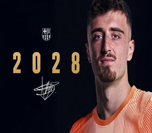 官方：巴萨与18岁门将埃德阿耶续约至2028年