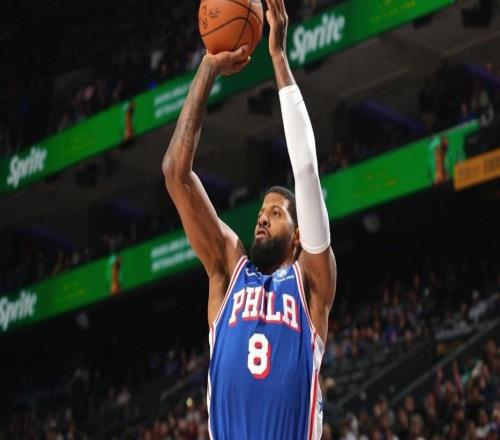 乔治今日命中9记三分，追平76人队史纪录