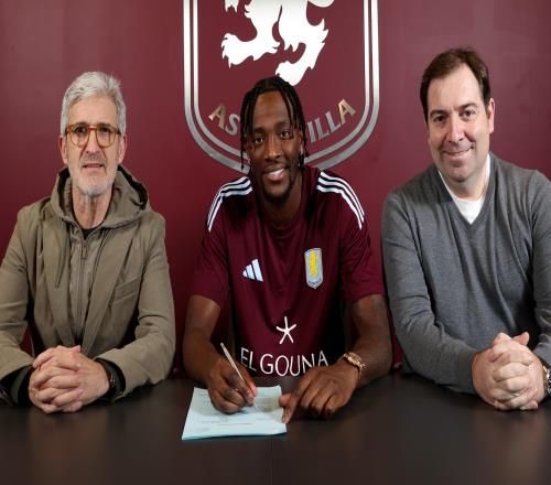 官方：维拉签下前锋亚伯拉罕据悉转会费为2100万欧