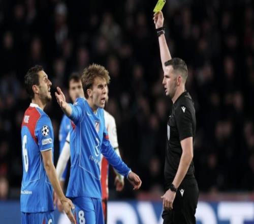 在欧冠中，包括西蒙尼父子在内马竞五人再吃一黄即停赛