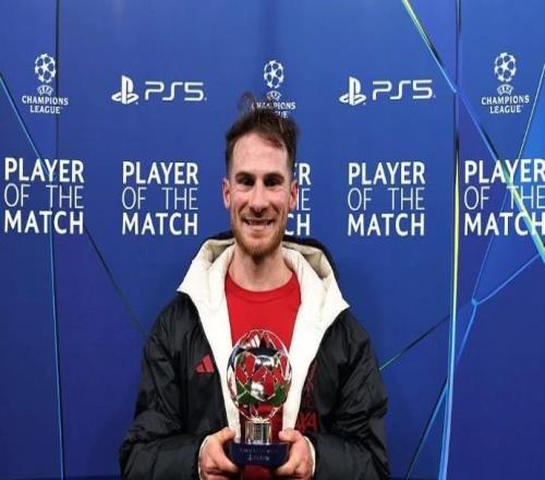 梅开二度，麦卡利斯特当选利物浦vs卡拉巴赫全场最佳球员