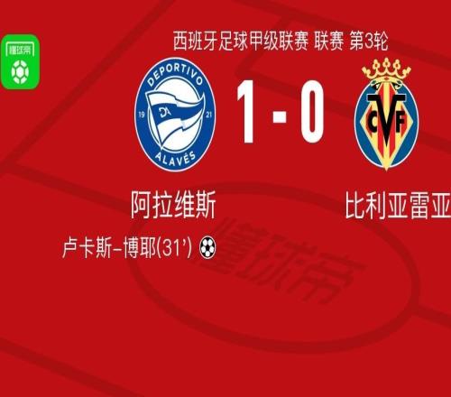 阿拉维斯10比利亚雷亚尔，卢卡斯博耶一锤定音