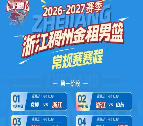 转需收藏20262027赛季CBA联赛浙江稠州金租男篮赛程！
